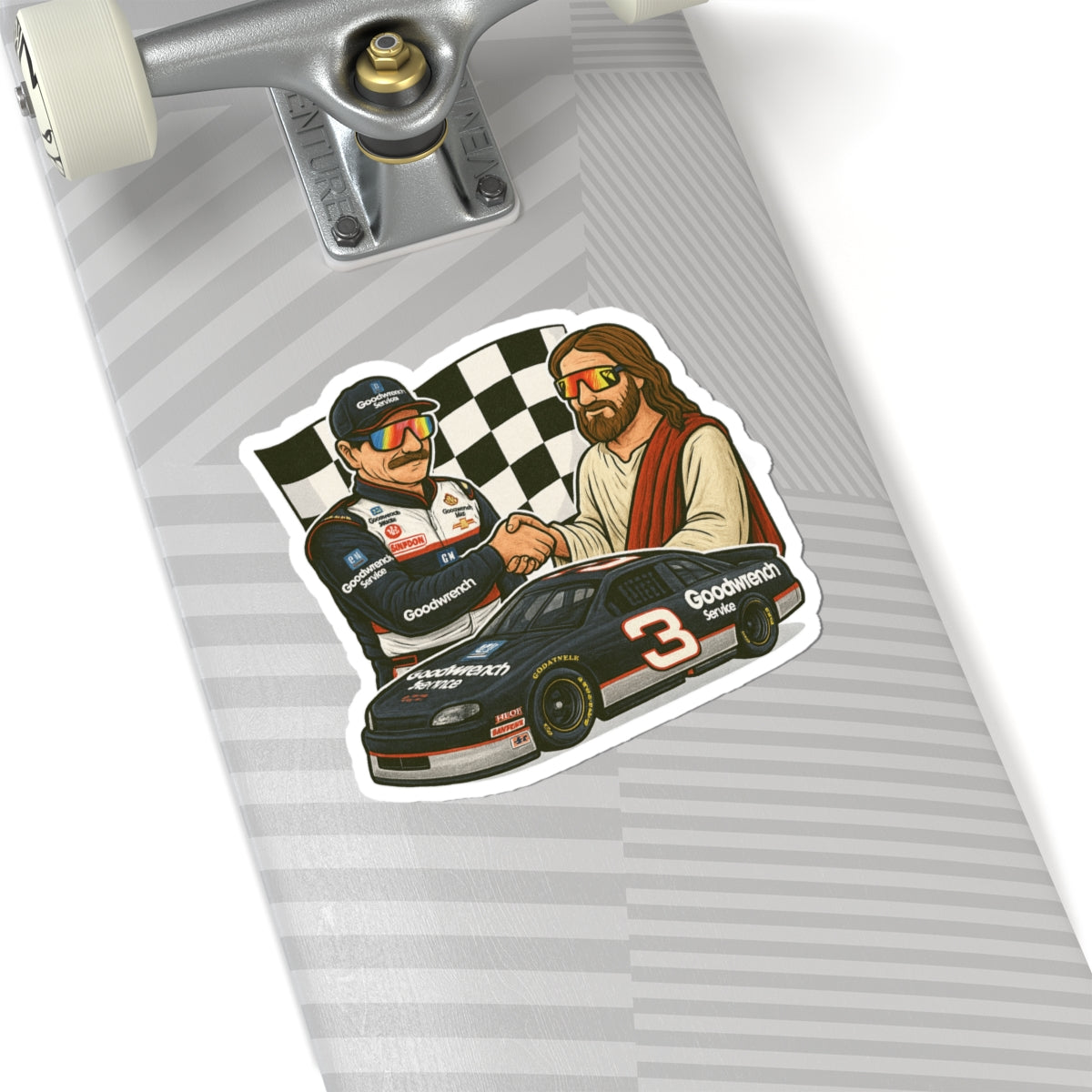 God, Grit And Gasoline, Dale & Jesus Patriotic Sticker