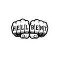 Hell Bent Knuckle Tattoo Sticker, Black & White Rebel Fist Art
