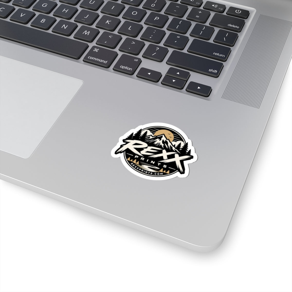 REXXPRINTS Logo Sticker | Mountain Scene Vinyl Decal | Outdoor Adventure Sticker for Laptop, Tumbler, Toolbox