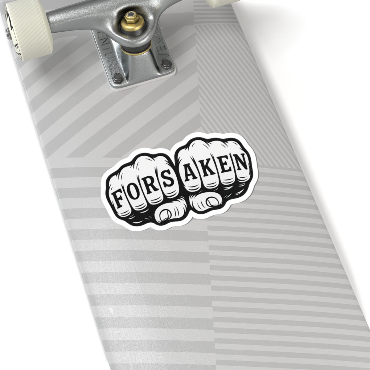 Forsaken Fists Tattoo Style Sticker, Black and White Knuckle Art