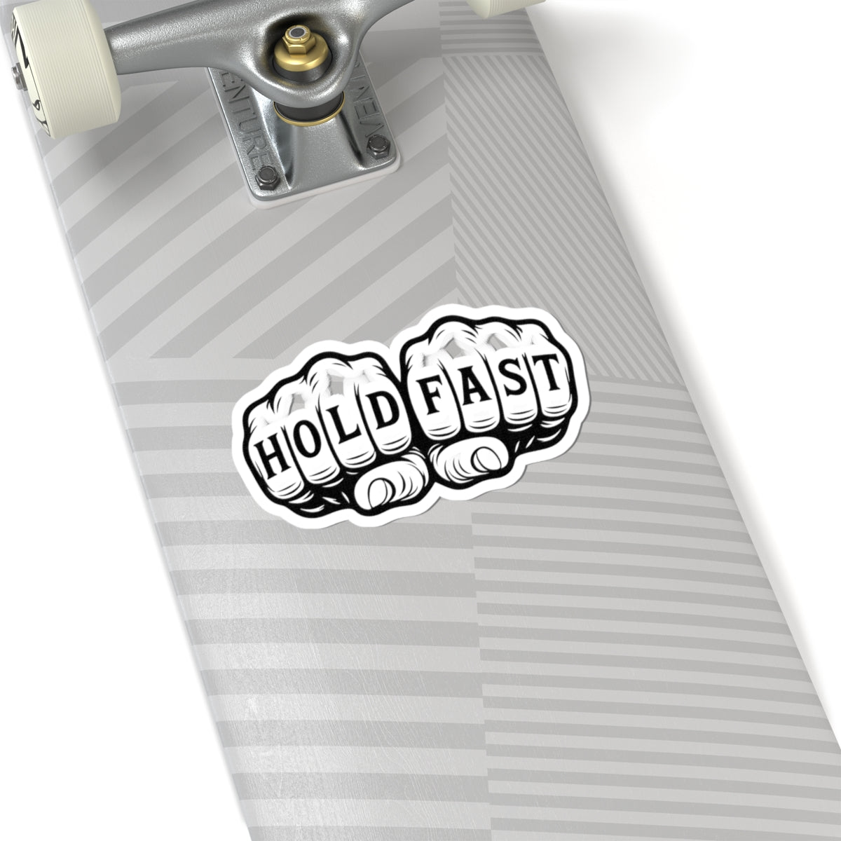 Hold Fast Tattoo Fists Sticker, Black and White Bold Knuckle Art