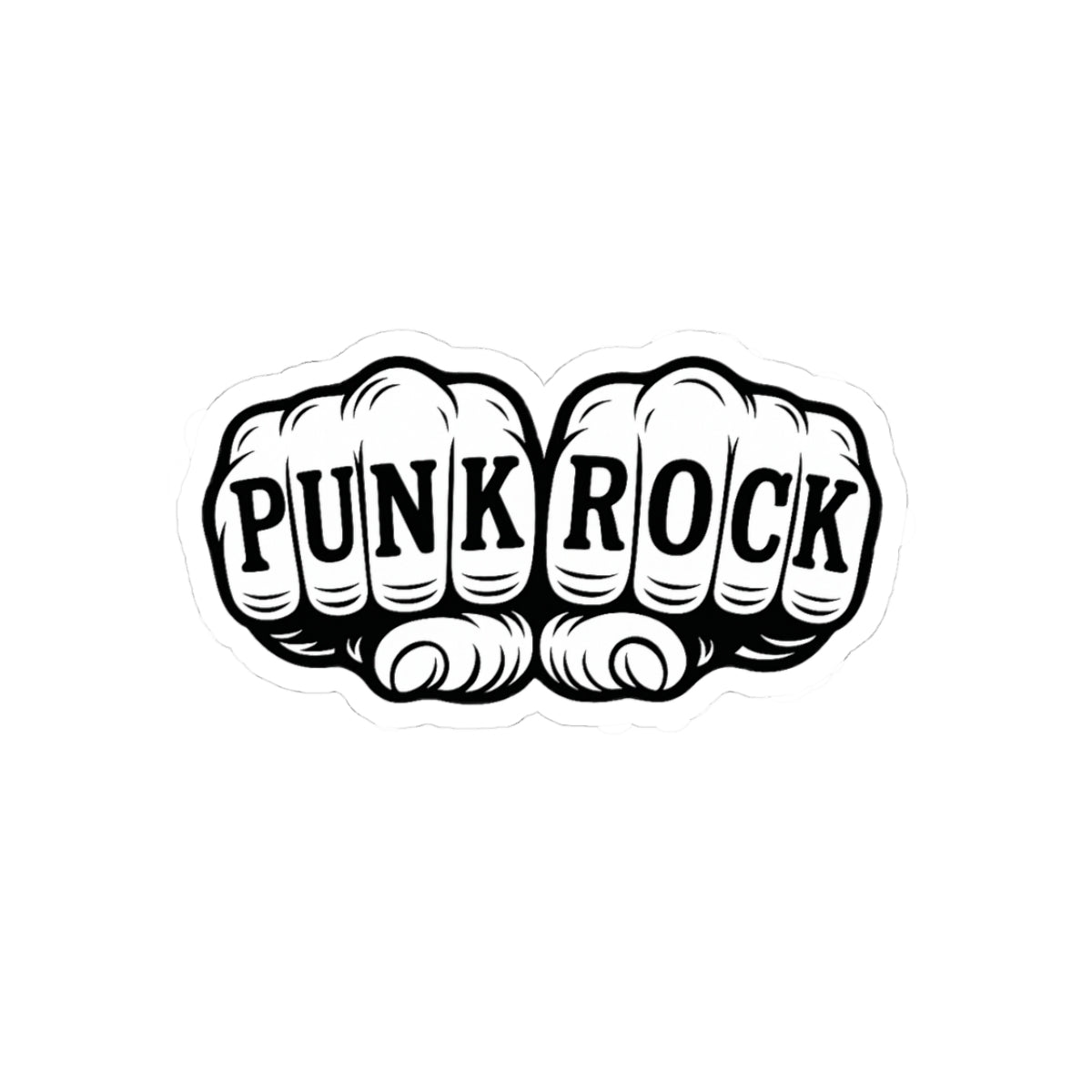 Punk Rock Sticker, Bold Knuckle Tattoo Design
