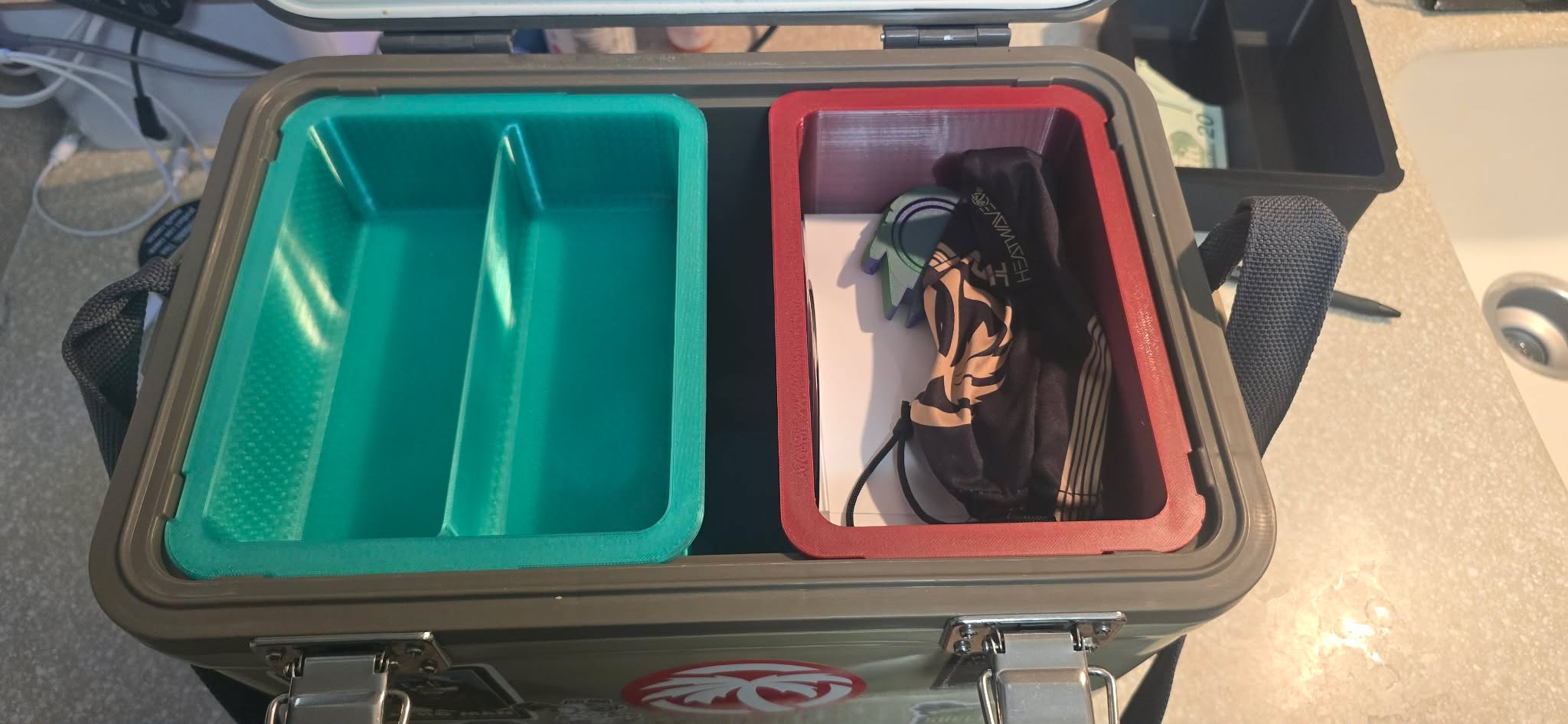 Engel 13 Qt Cooler Insert - 2" Deep Divided Tray | Can, Gear & EDC Organizer