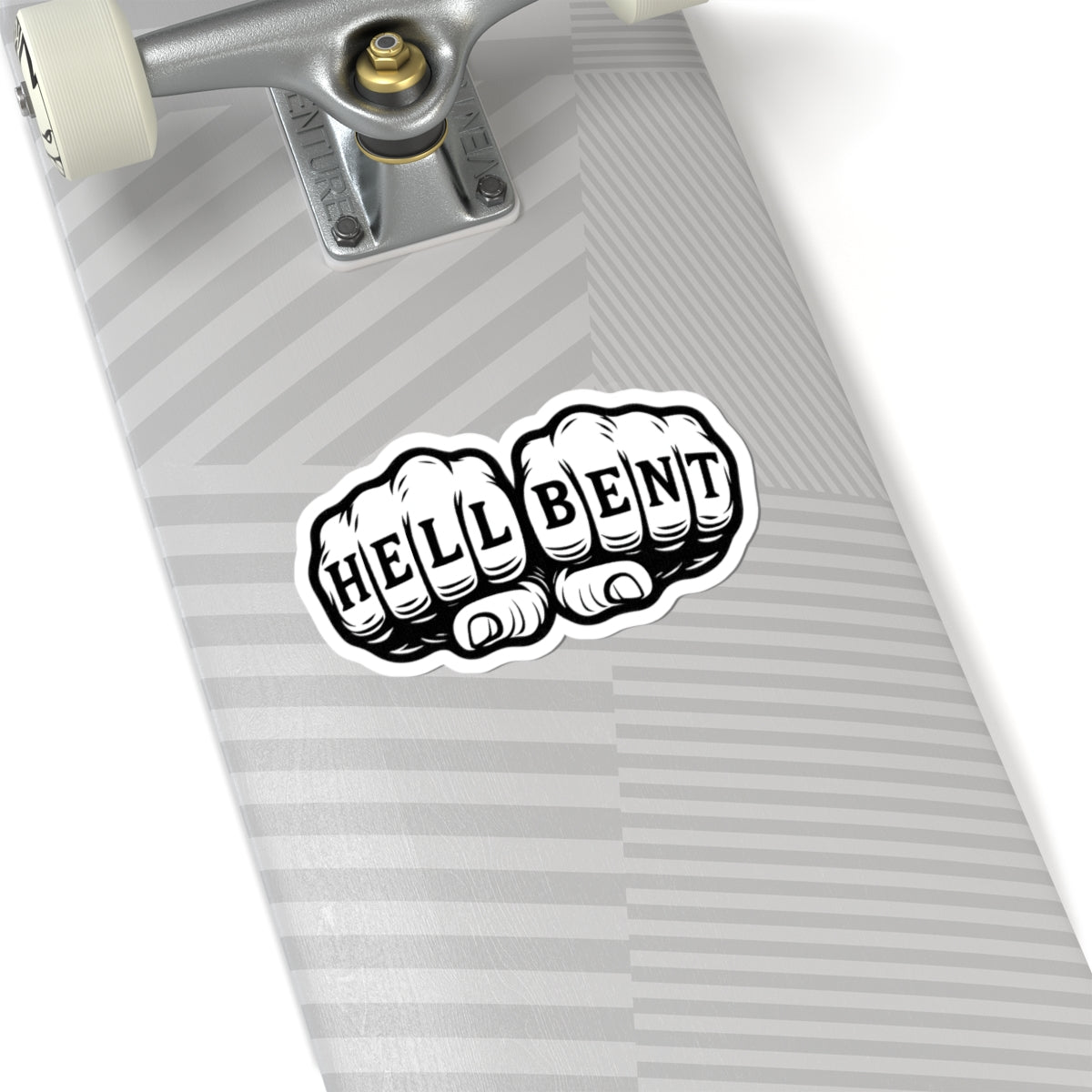 Hell Bent Knuckle Tattoo Sticker, Black & White Rebel Fist Art