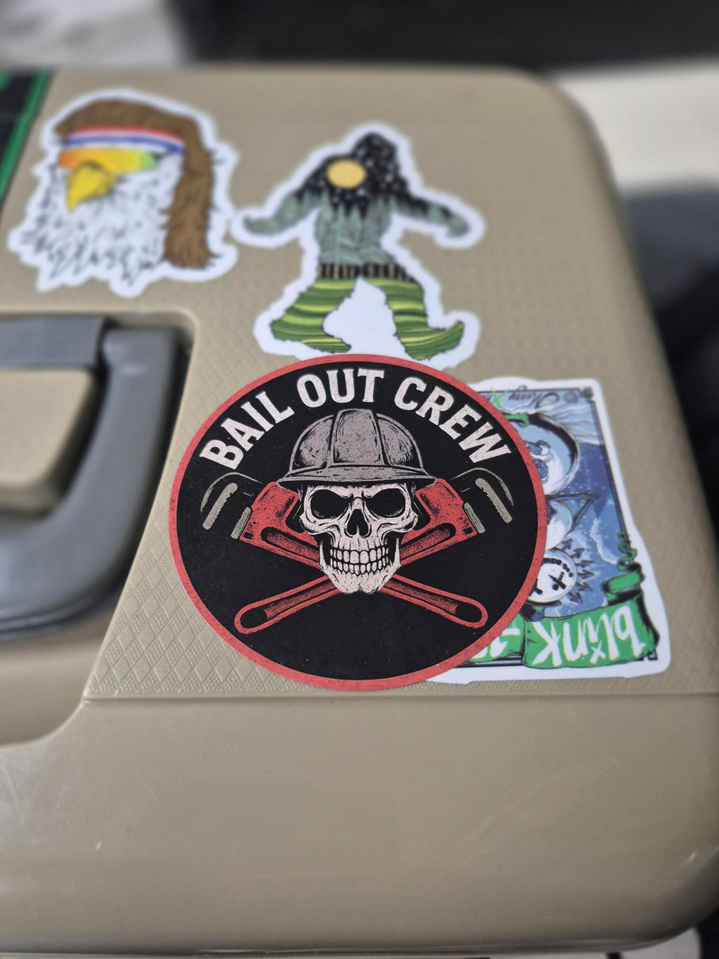 Bail Out Crew Sticker, Skull Hard Hat, Pipefitter Decal