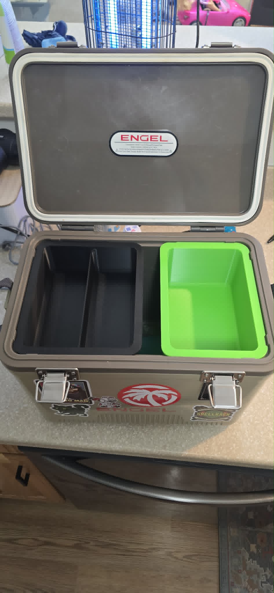 Engel 13 Qt Cooler Insert - 2" Deep Divided Tray | Can, Gear & EDC Organizer